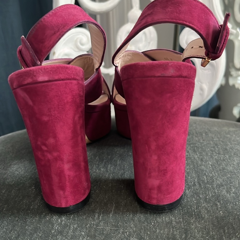 Stuart Weitzman Jerry Suede Platform Slingback Cr… - image 3